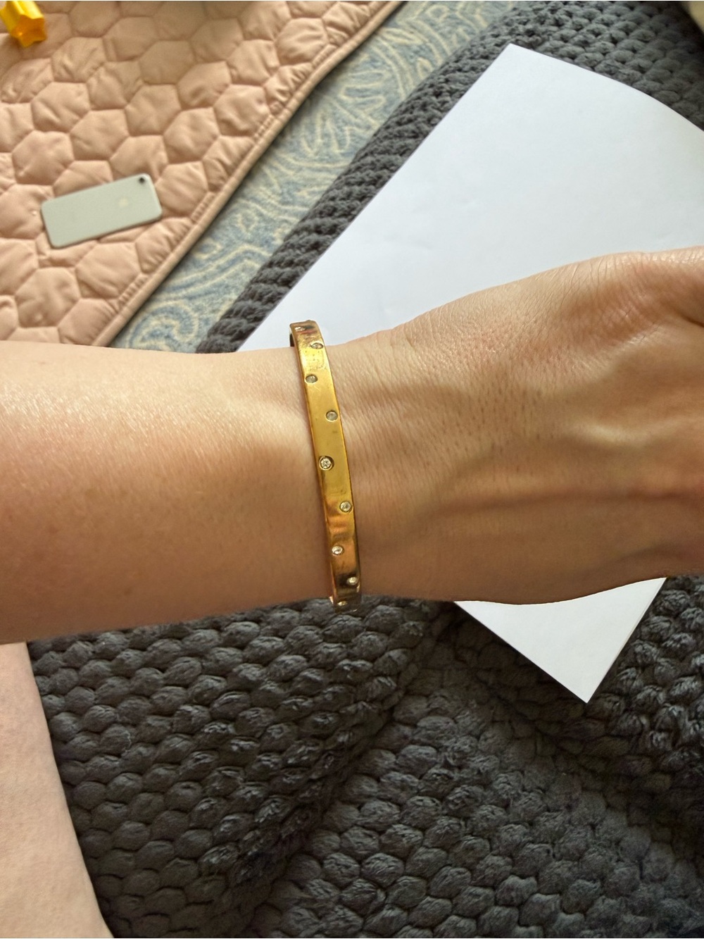 Swarovski Gold-Tone Crystal Accent Bangle Bracelet